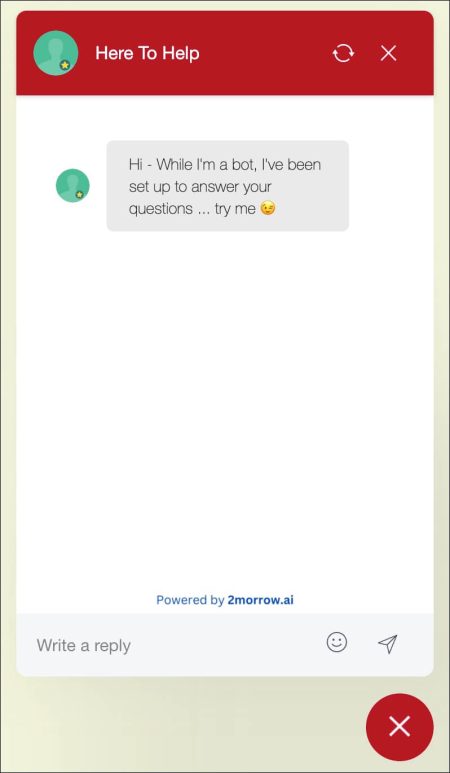 Chatbot window